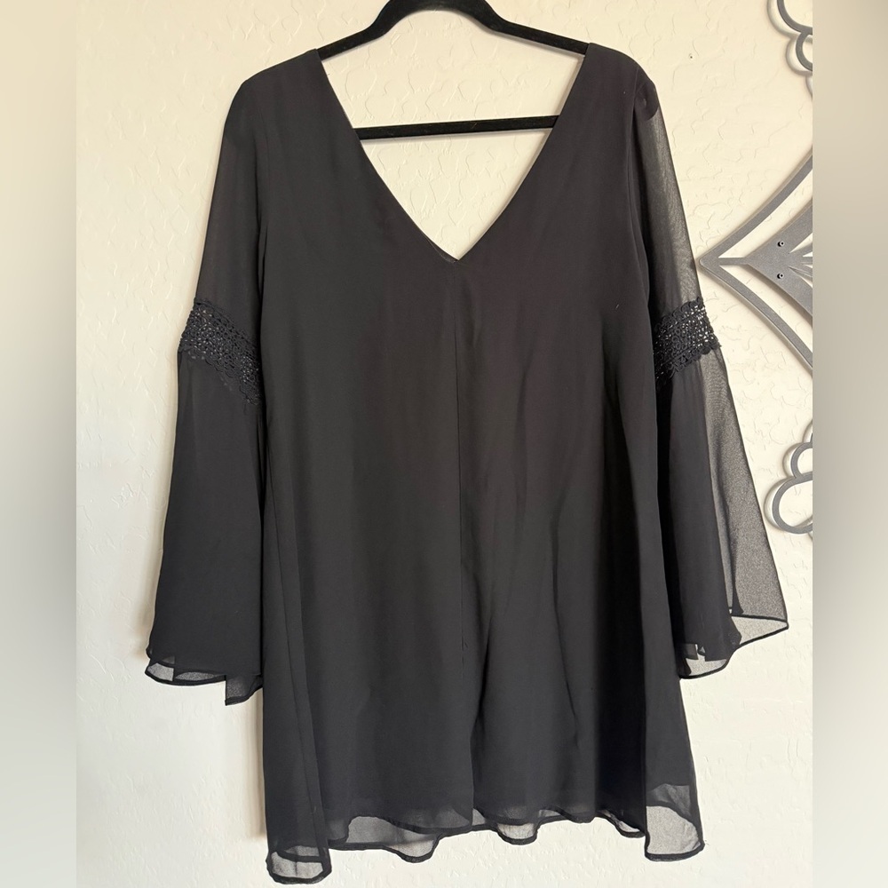 UMGEE Bella Black Bell Sleeve Mini Dress - Small - Picture 4 of 8